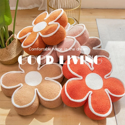 50cm Flower Pillows Soft Flower Shaped Floor Cushion for Living Room Bedroom Sofa Couch Winter Warm Decoration