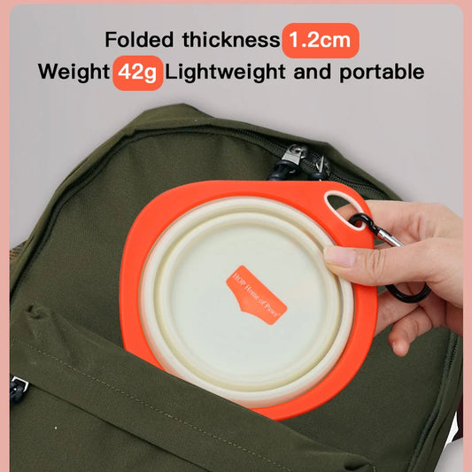 Outdoor Travel Folding Cat Food Bowl Foldable Pet Dog Drinking Water Feeding Bowl