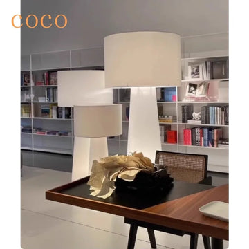 Nordic white fabric art floor lamp LED atmosphere decoration villa living room dining room bedroom study creative floor lamp