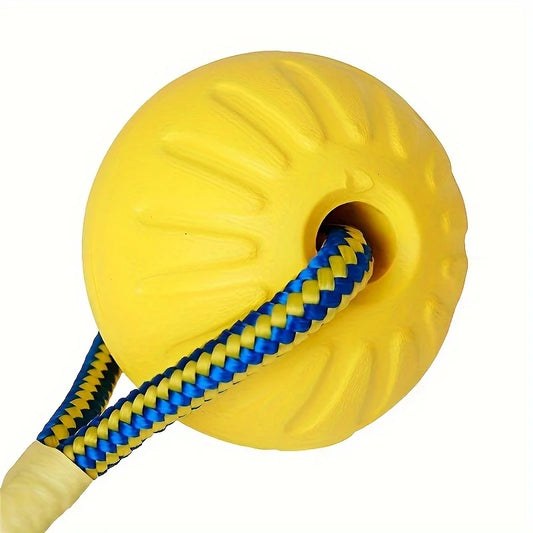 EVA pet toy ball dog floating  training dog pull ring bite resistant teeth grinding pet ball wear rope ball