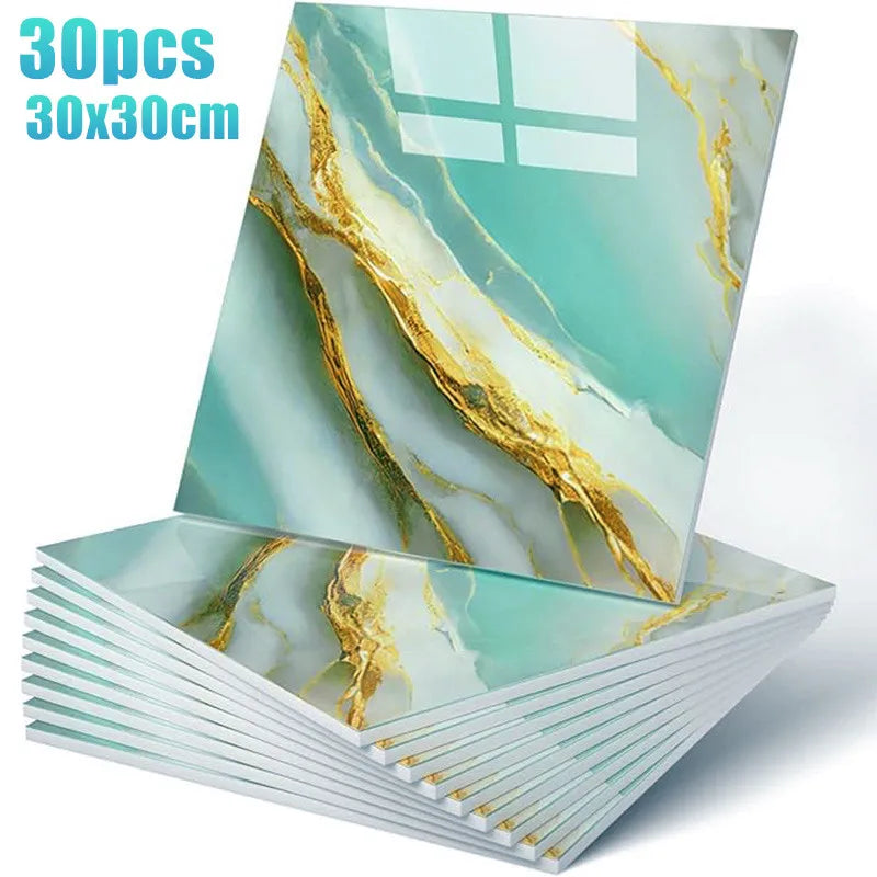 Waterproof Peel and Stick Backsplash Marble Wall Tiles Stickers Self-Adhesive PVC Panels for Bathroom Kitchen and Living Room