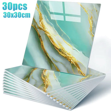 Waterproof Peel and Stick Backsplash Marble Wall Tiles Stickers Self-Adhesive PVC Panels for Bathroom Kitchen and Living Room