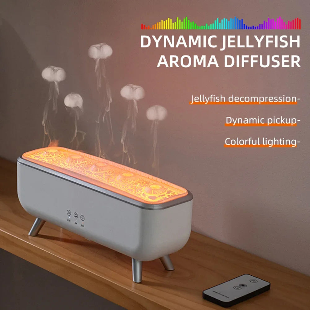 300ml Dynamic Dancing Jellyfish Air Humidifier 5 Nozzles Colorful Lighting  Aromatherapy Diffuser 2 Mist Modes For Home Office