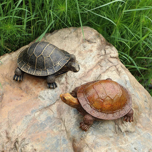Turtle Statues Garden Yard Decor Realistic Tortoise Large Animal Sculptures Patio Lawn Pool Pond Aquarium Art Outdoor Figurines