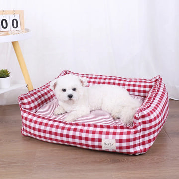 Dog Beds for Small Dogs Plaid Bed Pet Supplies Accessory Sofa Cushions Big Large Puppy Accessories Blanket Cats Baskets Pets Mat