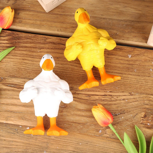 Funny Muscle Duck 1pc Duck Statue Ornament Statue Decoration Resin Crafts Sculpture Ornament Decoration