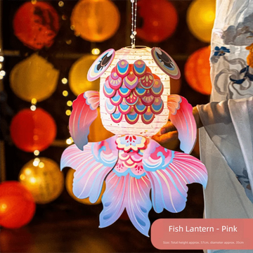 New Cartoon Goldfish Mid-Autumn Festival Lantern Material Package Handmade Koi Lantern Paper Lanterns Festival