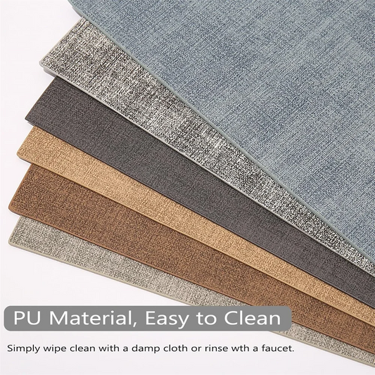 Placemat Double-sided Imitation,Faux Leather Table Mat, Indoor Outdoor Heat Resistant Square Non-slip,Table Mats for Kitchen