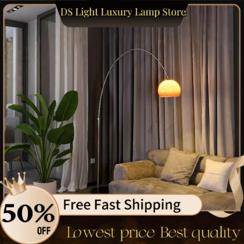 Nordic Creative Led Floor Lamp Living Room Bedroom Stainless Steel Floor Lamp Simple Personality Curved Floor Lamp