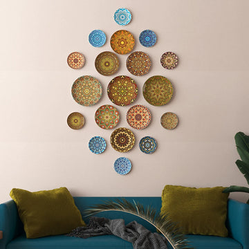 Bohemian Style Ceramic Decorative Hanging Plate, Living Room, Dining Room, Sofa Background, Restaurant Wall Decoration