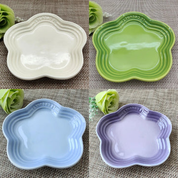 5.5inch Plum Blossom Small Plate Sauce Plates French Cool Color Cake Dish Gradual Spit Bone Dishs Tableware Ceramic Dessert