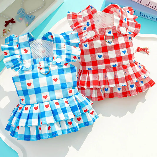 Pet Corgi Shiba Inu Bichon Teddy Dog Clothes Pet Princess Dress Cute Spring and Summer Thin Vest Suitable for Small Dogs