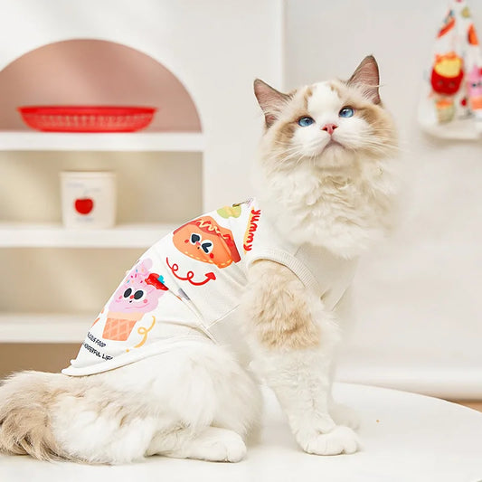 Dog Sweatshirt Vest Puppy Clothes Casual Daily 3D Style Summer Spring Dog Clothing for Small Medium Dogs Kitty Quick Dry T Shirt
