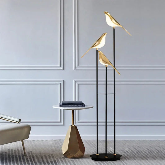 Modern LED Floor Lamps Table Desk Light with Bird Lighting for Bedroom Living Room