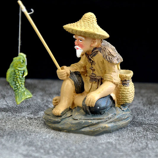 Aquarium decoration Angler resin ornaments Fish tank accessories aquarium ornament  Fish Tank Desk Decoration Accessories