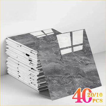 10-40PCS Marble Style Self-adhesive Floor Stickers Thickened Wear-resistant PVC Flooring Mats for Household Use Easy To Install