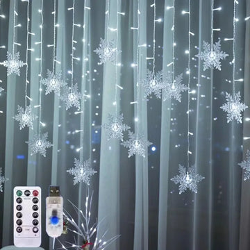Christmas Snowflake String Lights USB Powered 3.5M/7M for Outdoor Garden Home Xmas Party Decoration 2026