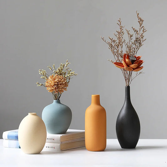Morandi Vase Dry Flower Arranger Living Room TV Cabinet Table Decoration Ceramic Soft Decoration