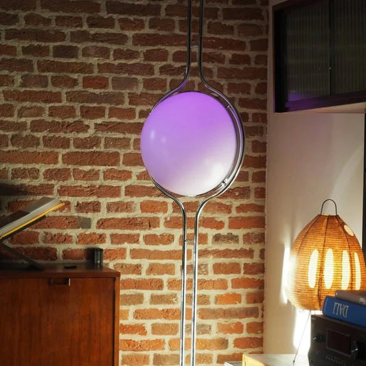 Modern Creative Chrome Metal Floor Lamp White Yellow Acrylic Ball Standing Lamp Living Room Hotel Room Sofa  Decoration Lamp