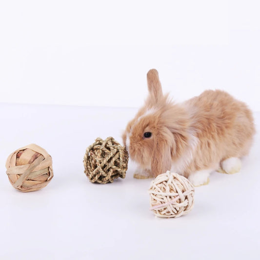 Natural Small Animal Ball Hamster Grass Balls Bird Parrot Toy Outdoor Travel Activity Chew Toys For Rabbit Hamster Parrot