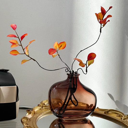 Retro Glass Vase Nordic Flower Vases Transparent Desktop Decoration Glass Vase Pot Flower Plants Glass Flower Arrangements Vase