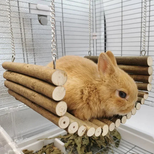 Hamster Wooden Hammock Summer Pet Swing Sleep Bed Small Pets Toy Pet Hanging Hammock for Pet Hedgehog Squirrel Guinea Pig Rabbit