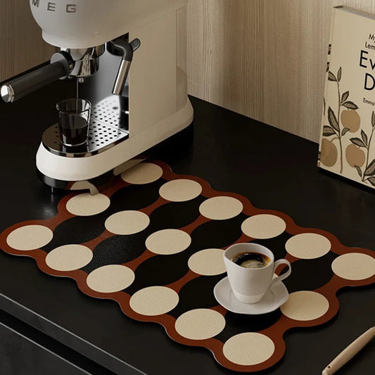 Nordic Style PU Leather Placemat Oil-Proof Waterproof Heat Resistant Table Mat for Dining Room Kitchen Tableware Bistro Bar Home