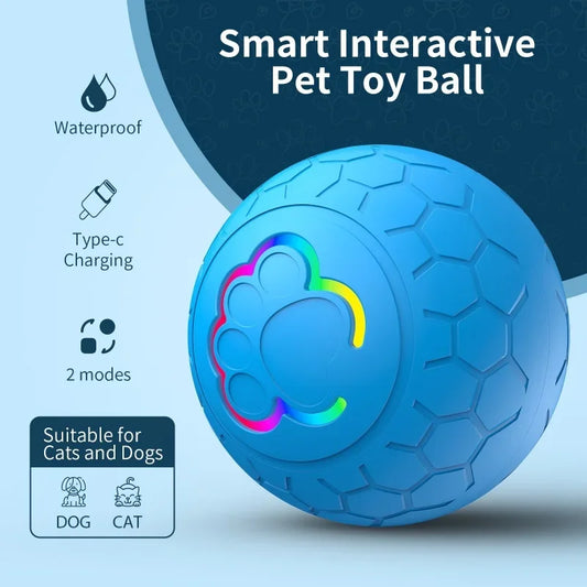 Electric Pet Smart Rolling Ball Dog Toy USB Charging Bite-resistant Cat Dog Toy 2 Modes Switching Training Ball Interactive Toys