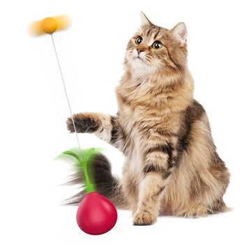 Pet Toys Cat Tumbler Ball Interactive DIY Feather Toy Indoor Cat Entertainment Pet Supplies For Living Room Bedroom Courtyard