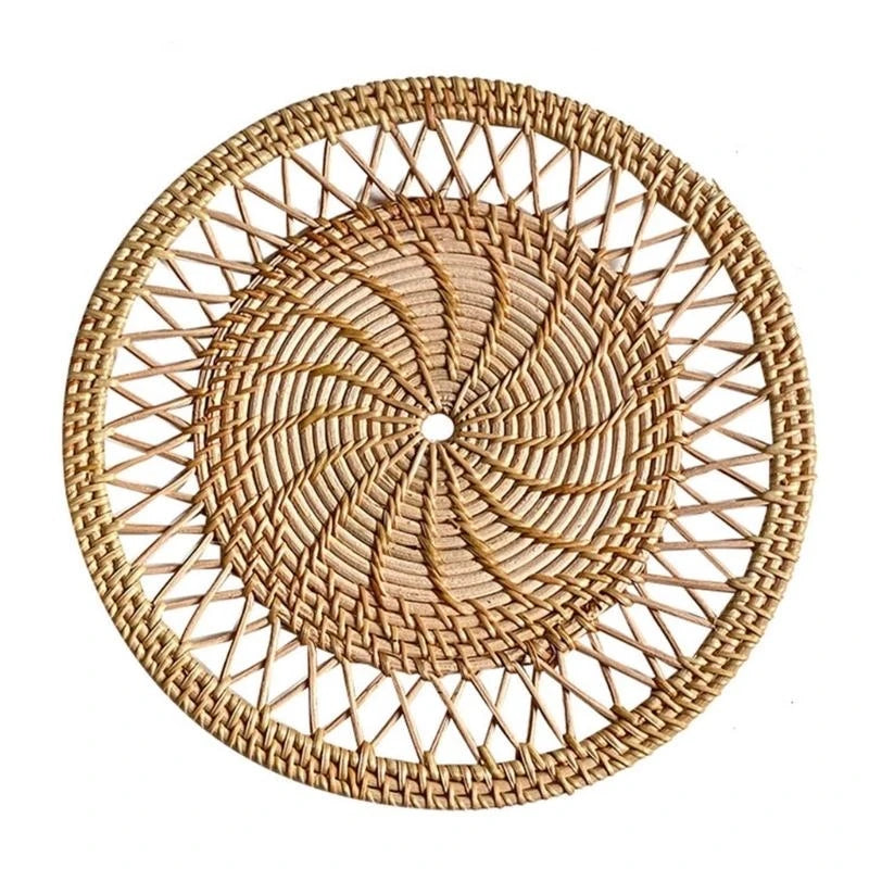 Wall Basket Decor Nordic Handmade Woven Rattan Wall Decor Hollow Bamboo Hanging Baskets ExquisiteCraftsmanship