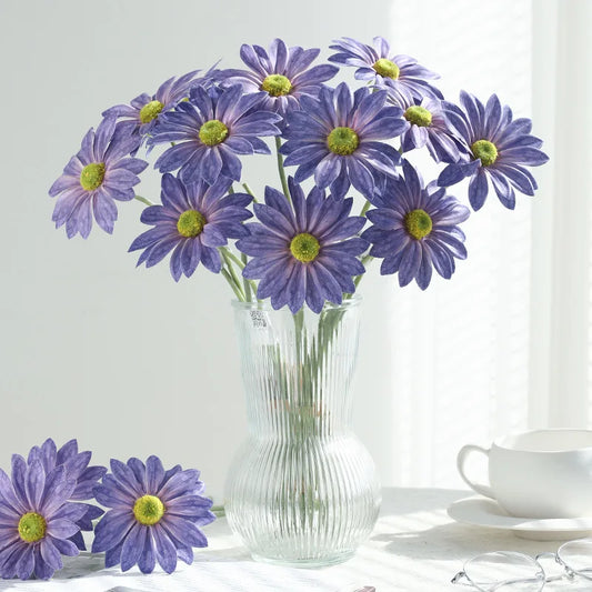 15Pc Moisturizing  Chrysanthemum Daisy Artificial Flowers Bridal Bouquet Wedding Decor Party Floral Arrangement Home Accessories