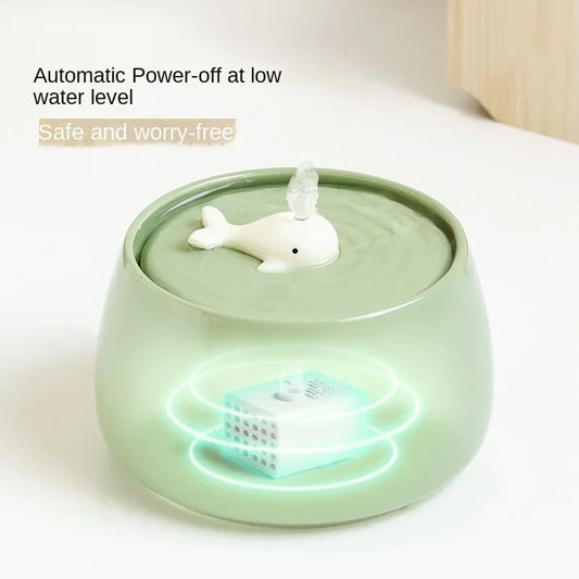 Cat Ceramic Automatic Circulating Filter Water Dispenser Pet Supplies Flow Mute Cat Dog Bowl Live Water Feeder Pet Supplies