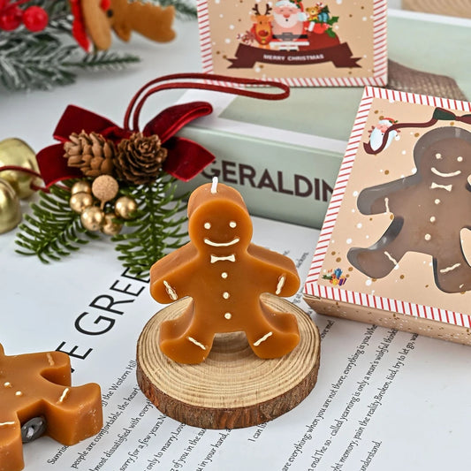 1pc Christmas Gingerbread Man Aromatherapy Candle Coffee Milk Fragrance Gift Fragrance Shape Wax Christmas Gift Fragrance Candle