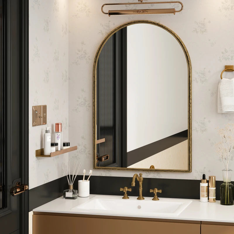 Arched Mirror Wall Bathroom Vanity Or Wall Decor Arch Mirror For Living room Bedroom Entryway Gold