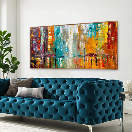 Vibrant Abstract Expressionist Oil Painting Prints Poster Colorful Modern Prints Living Room Canvas Painting Bedroom Decoration