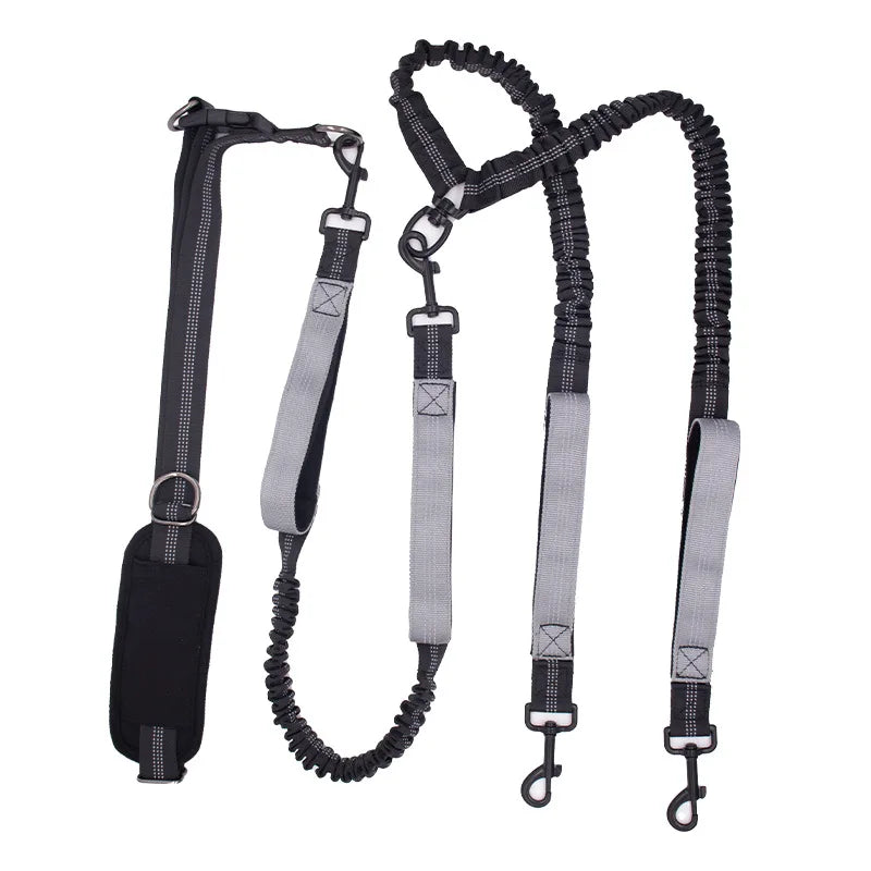 Explosion proof double head traction rope pet running belt walking dog rope reflective traction belt supplies