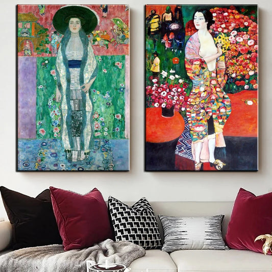 Classic Abstract Gustav Klimt Artwork Retro Woman Posters Prinst For Living Room Wall Art Canvas Painting Modern Home Decor