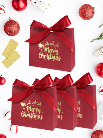 10/20/50pcs Christmas Candy Boxes Santa Claus reindeer Cookie Gift Box Merry Christmas Packaging Box New Year 2025