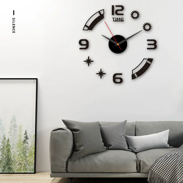 Modern Design Large Wall Clock 3D DIY Quartz Clocks Fashion Watches Acrylic Mirror Stickers Living Room Home Decor Horloge