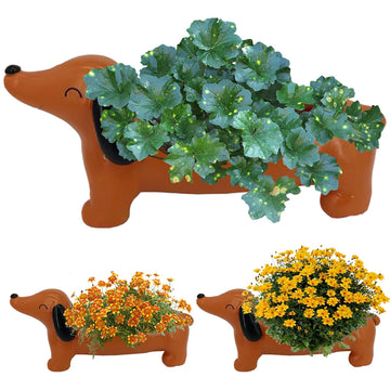 Dachshund Flower Pot Dog Plant Pot Cute Flower Planter Aesthetic Succulent Flower Planter for Flowers & Small Plants