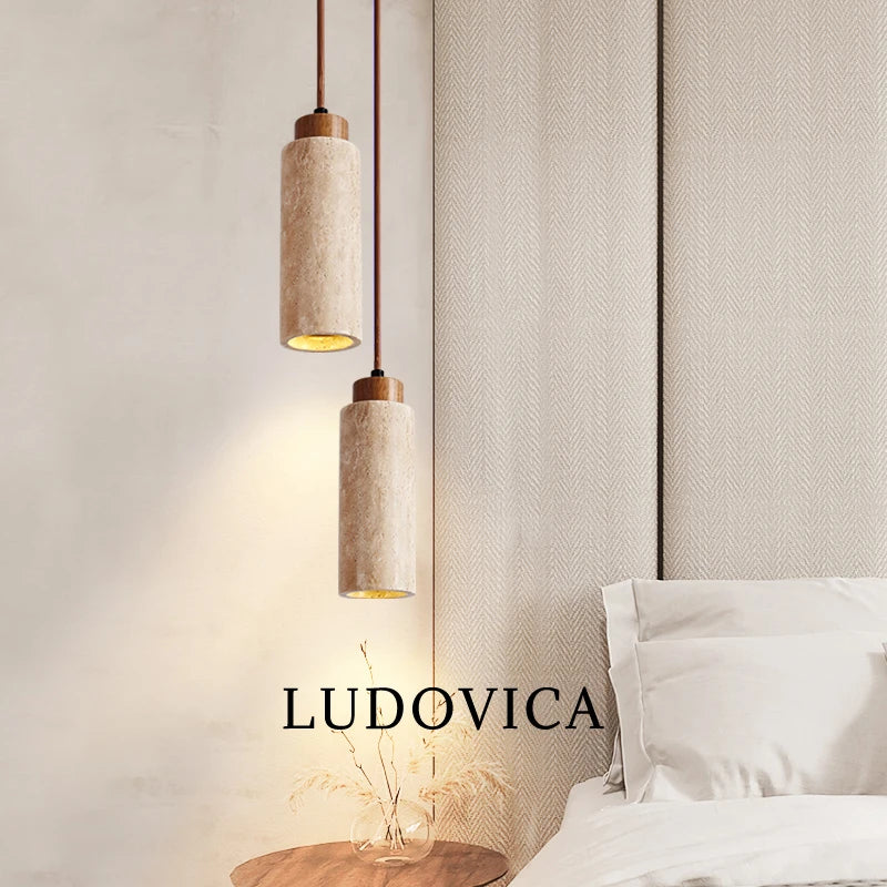 Modern LED Chandelier Natural Yellow Stone Decorative Bedside Lamp Kitchen Island Cafe Bar Restaurant Nordic Small Chandelier