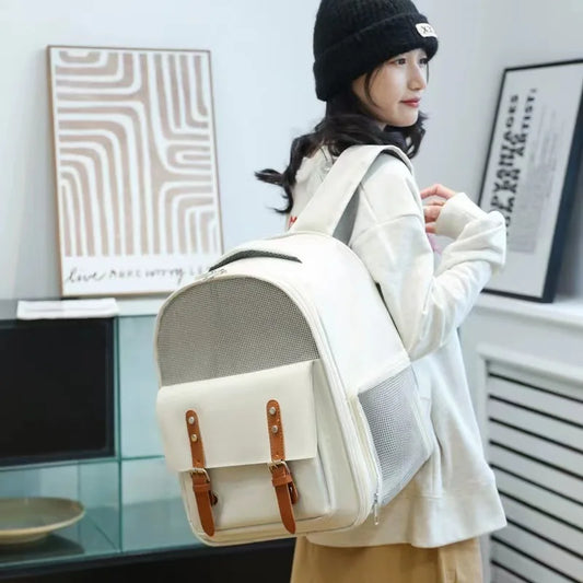 Portable Cat Carrier Breathable Backpack Fashion Cat Bag Foldable Pet Backpack Travel Bag Pet Bags for Kitten Travel Backpack