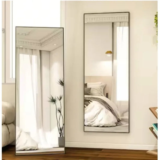 26 in. W x 71 in. H Rectangular Black/Gold Aluminum Alloy Framed Modern Oversized Wall Mirror, Simple fashion, not easy to break