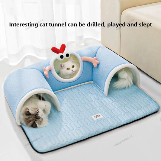 Cat Tunnel Cat Bed Spring and Summer Breathable  Carpet Tunnel Indoor Cat Tunnel Sleeping Pet Bed Cat Mat Cat Accessories