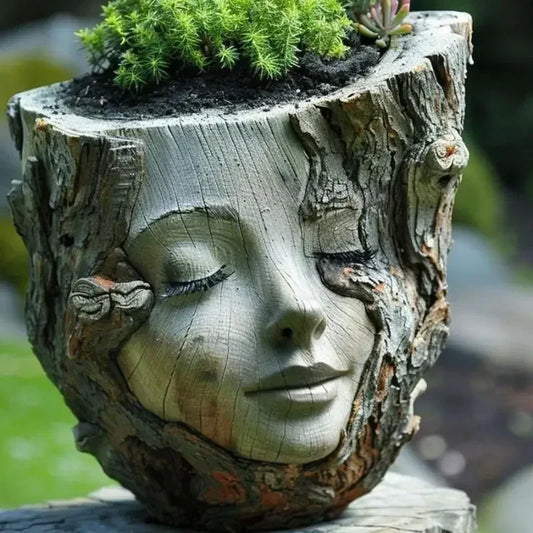 Head Planter Head Planter Pots Succulent Planter Resin Cute Vase Container Home Decorations Flowerpot Yard Decor Garden Statue