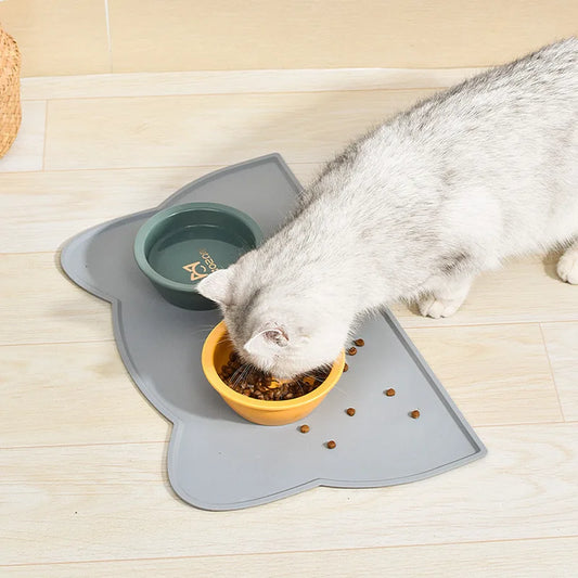 Pet Silicone Placemat Solid Color Feeding Drinking Mat Leak Proof Food Pads For Cats Easy Cleaning Durable Pet Accessories