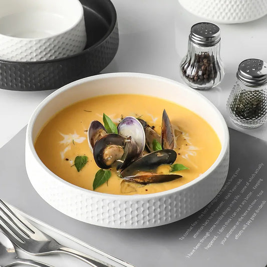 Steamed Egg Bowl Special Ceramic Noodle Household Large Bowl Soup Bowl High Sense Japanese Tableware Household Goods