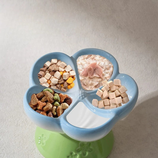 Pet Slow Feeders Food Bowl High Footed Ceramic Cat Bowl Small Dog Tableware