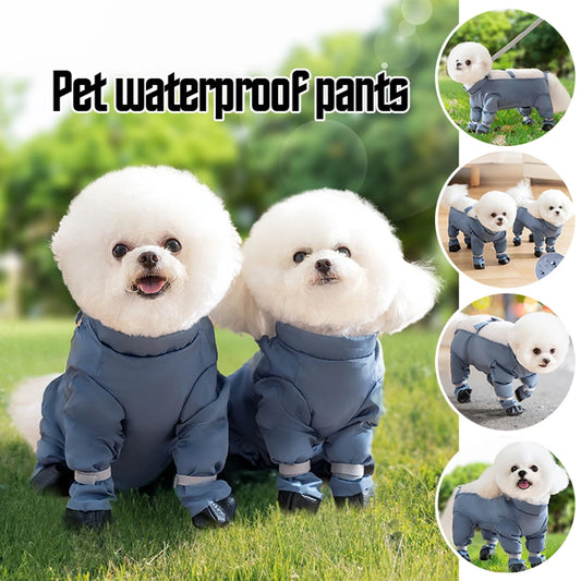 Dog Leggings Dog Pants with Anti-Slip Boots Waterproof Dog Outdoor Walking Running Hiking Shoes Pet Paws Protector Dirty-Proof