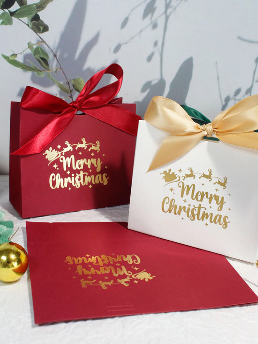 10/20/50pcs Christmas Candy Boxes Santa Claus reindeer Cookie Gift Box Merry Christmas Packaging Box New Year 2025